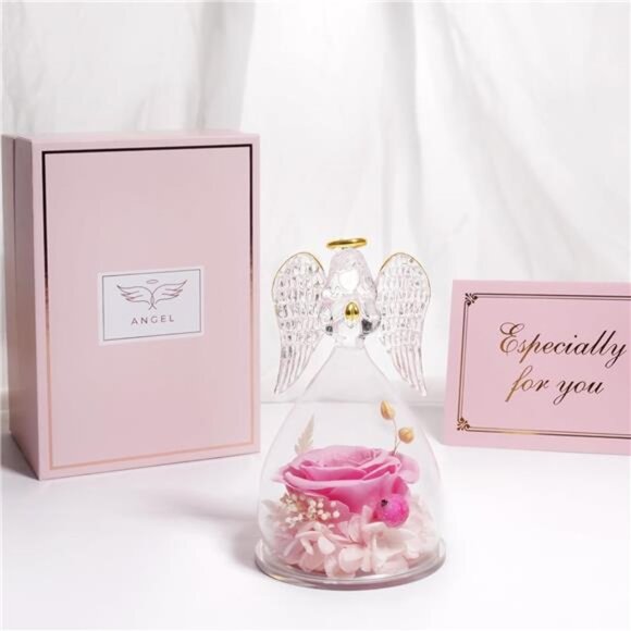 Yamonic Mom Birthday Gifts for Mom, Angel Figurines with Real Rose Gifts - Picture 4 of 7